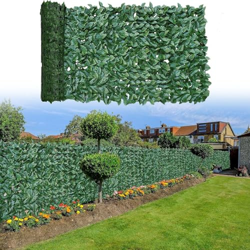 Haies Artificielles Clôture Rouleau de Haies Artificielles Décoration de Feuilles de Lierre Décoration d'extérieur Grillage de Clôture Privée(1.5x2m)