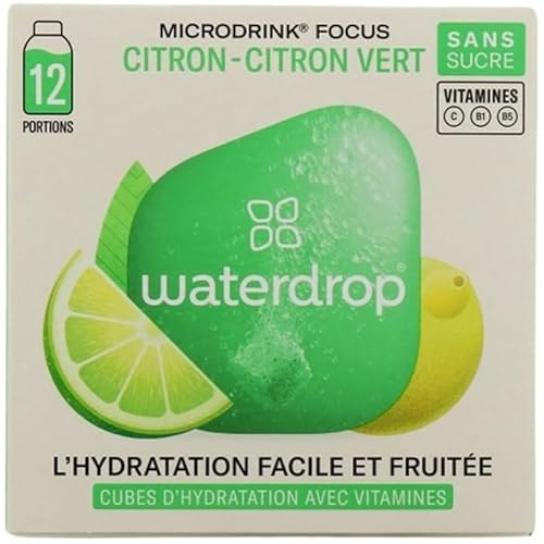 WATERDROP Cubes d'hydratation avec vitamines citron sans sucre 12 pastilles