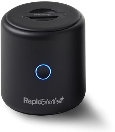 Nuby RapidSterilise+ Portable UV Steriliser for RapidCool & Bottle, Black | USB Rechargeable with 30 Uses per Charge, Kills 99.9% of Bacteria, On-the-Go Sterilisation for RapidCool & RapidBottle