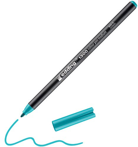 edding 1300 Fasermaler medium - türkis - 1 Stift - Rundspitze 2 mm - Filzstift zum Zeichnen und Schreiben - Filzstift für Schule, Mandala, Bullet Journal