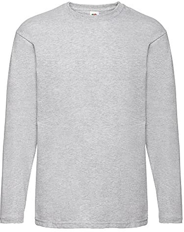 Fruit of the Loom long sleeve plain t-shirt Heather grey XXL