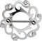 Modern Nature Piercingschmuck Brustpiercing Schmuck Schild mit 6 Steinen in klar + Titanstab und Kugeln
