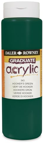 Daler-Rowney Graduate Acrylic Paint, Plastic Bottle, 16.91oz - 500 ml, Hooker's Green