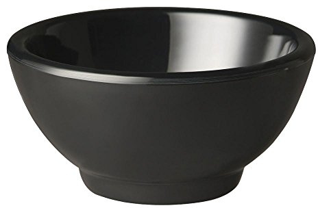 APS GF147 Melamine Round Bowl, 7.5 cm Item Height, Pure Black | Resistant to chipping and scratching, ideal for heavy-duty commercial food service and busy professional kitchens.