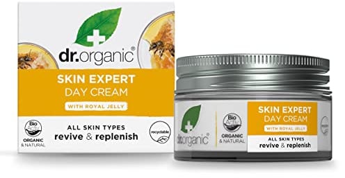 Dr Organic Royal Jelly Day Cream, Healthy-Aging, All Skin Types, Mens, Womens, Natural, Vegetarian, Cruelty-Free, Paraben & SLS-Free, Recycled & Recyclable, Organic, 50ml, Packaging may vary