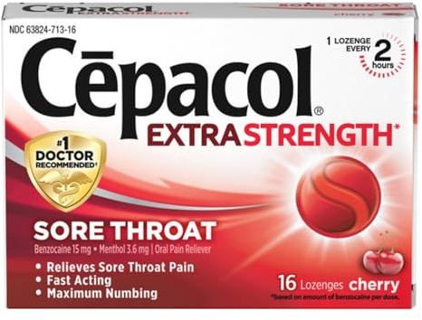 Cepacol Maximum Strength Throat Drop Lozenges, Cherry, 16 ct