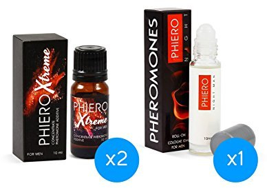 2 Phiero Xtreme: Pheromonkonzentrat + Phiero Night Man: Parfüm mit Pheromonen für männer