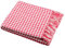 Alphadeco Plaid Picabo - Webmuster Hahnentritt Decke 130x150cm - Überwurf aus weicher Baumwolle (Plaid Rot - 130x150)
