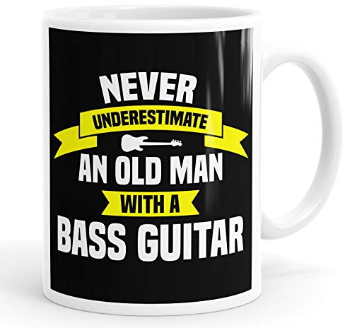 Daytripper Never Underestimate An Old Man With A Bass Guitar Mug Coffee Cup