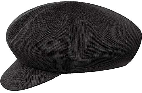 Kangol Tropic Halifax Ballonmütze Schildmütze Newsboy Cap Baker-Boy-Mütze Damen/Herren - mit Schirm Sommer Frühling-Sommer - M (56-57 cm) schwarz