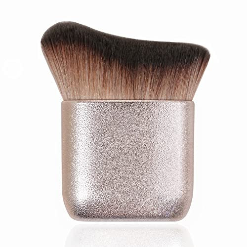 Pinceau de maquillage Kabuki pour le visage et le corps, idéal pour illuminer le contour, le blush, le blush, le fond de teint, la crème bronzante, la poudre, l’anti-cernes Or rose.