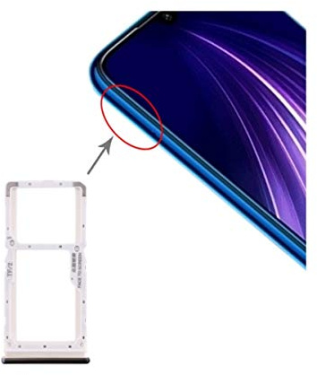 Compatible con Xiaomi Redmi Note 8 Pro. Carro bandeja (negro). Bandeja porta tarjeta nano SIM mono + ranura para tarjeta SIM + ranura para tarjeta micro SD (versión monotonia)