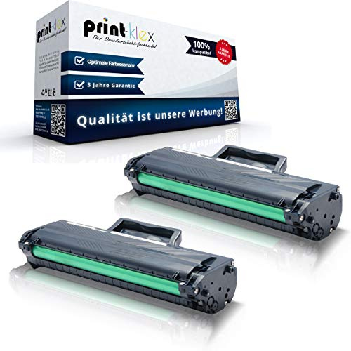 Print-Klex 2X Tonerkartuschen Schwarz, Kompatibel für HP Laser 107 a/r/Series/w, MFP 130/135/137/138 Series, 2x W1106A, je 1.000 Seiten bei 5% Deckung, Office Plus Serie