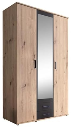 RASANTI Schrank mit Spiegel und Schubladen 120 cm breit Chicago Artisan Eiche/Anthrazit