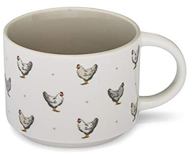 Cooksmart Farmers Kitchen Ceramic Stacking Mug for Tea & Coffee | British Designed, Space Saving, Large Capacity, Hot Drinks, Home, Office, Comfortable Handle, Durable Stoneware, Everyday Use