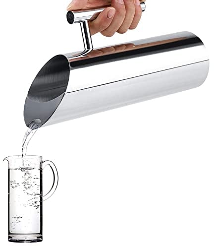Cruche d'eau en acier inoxydable avec garde-glace pichet à boire froid maison hôtel outil de service bouilloires à thé(1.5L)