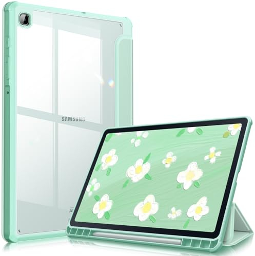 Fintie Hybrid Hülle für Samsung Galaxy Tab S6 Lite 10,4 Zoll 2024/2022/2020 Tablet - Stoßfeste Schutzhülle mit Transparent Hartschale und Stifthalter, Mint