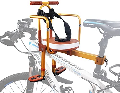 XIEEIX Fahrrad Kindersitz Vorne,Kinderfahrradsitz,Vorne Fahrradsitz für Kinder mit klappbarem Leitplankengriff,Mountainbike Kindersitz für Kinder von 1~6