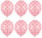 6 Stück Strong Luftballons in Rosa mit Rot Herzen 30cm