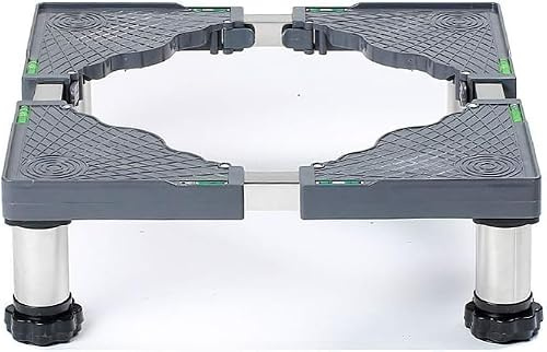 TYJZKJWQ Waschmaschine Sockel Untergestell Kühlschrank-Mit 4 Stabilen Füßen Höhe 10cmWaschmaschinensockel 45-70cm verstellbare für trockner Edelstahl-Kühlschrank-Waschmaschinen-Regalhalter