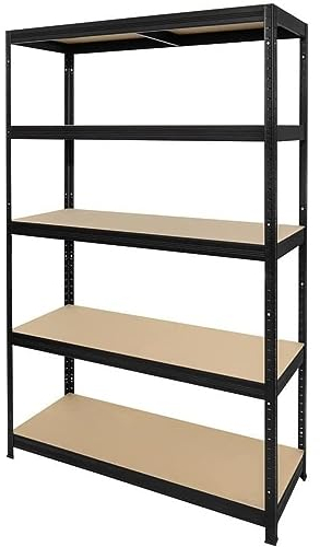 HEMMDAL Schwerlastregal Typ M+ Schwarz - 750 kg Tragkraft - HxBxT 180 x 120 x 60 cm - Steckregal mit 5 Böden - 150 kg Fachlast - Made in EU - stabiles Metallregal - Lagerregal - Werkstattregal