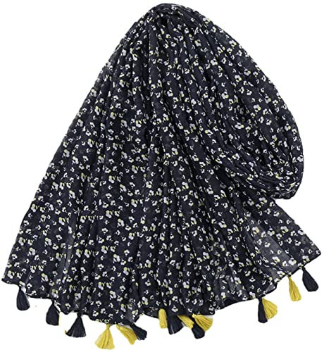 MAIRY Halstücher Damen Blumen Geschenke für Freundin Schal Damen Halstücher Lange Tücher Stolen Hochwertiges Viskose Halstuch und Stola Kopftücher Geschenke für Frauen M36401