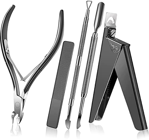 Kit de coupe-ongles acrylique avec lime à ongles en verre, coupe-cuticules et repousse-cuticules, vernis à ongles gel polish Remover, en acier inoxydable professionnel manucure pédicure outils