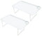 PATIKIL Breakfast Tray Table, 2 Pack Bed Trays with Folding Legs Reusable Serving Platter Laptop Snack Desk for Eating, White