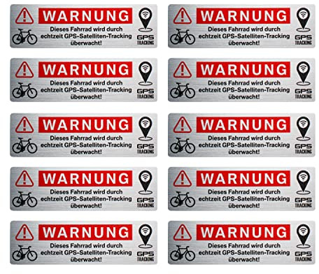 BIKE-label Anti Diebstahl GPS Sticker 10 Stück edle Alarm Aufkleber für Fahrrad E-Bike X900278VA