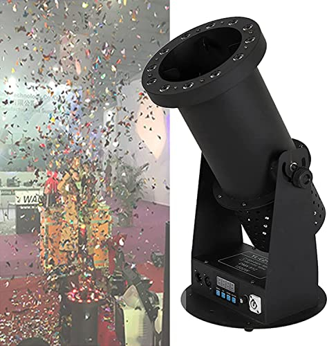1500 W Konfetti-Werferkanone, elektrische Konfetti-Kanone mit 12 Stück 3-in-1-LED-Lichtquelle und kabelloser Fernbedienung, professioneller Konfetti-Shooter kann 3–5 m sprühen, für besondere Anlässe,
