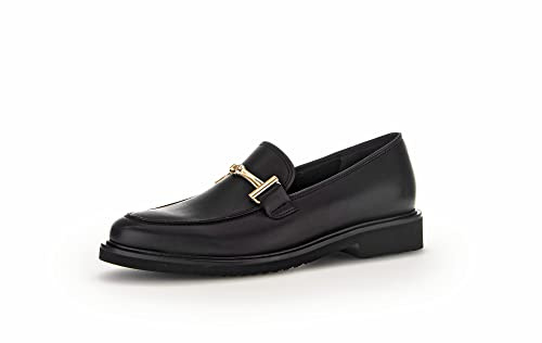 Gabor Damen Slipper, Frauen Slip On,Schlupfschuhe,schluepfschuhe,College Schuhe,Businessschuhe,Slip-ons,Mokassins,schwarz (Gold),37.5 EU / 4.5 UK