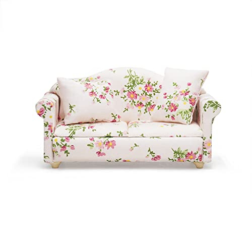 Odoria 1/12 Miniatur Sofa Couch Puppenhaus Möbel Zubehör, Rosa