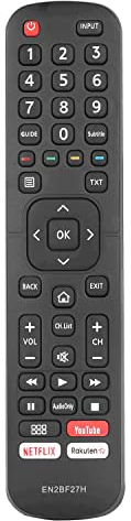 EN2BF27H Control Remoto Compatible Con Hisense TV H43A6120 H58A6120 H65A6120 H50A6140 58AE6000 55AE6000 MSD6586 50AE6030 H55AE6000 H43A6140 H50A6100 Sustitución Controlador Con YouTube Netflix Botones