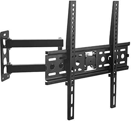 JUSHZ Supporto TV Parete Braccio TV Staffa TV 55 Pollici Soffitto Fisso Braccio Lungo Telescopico Bloccare La Vite E Ruotare Il Bilanciere Sinistra EA Destra (26-55inches,Black)