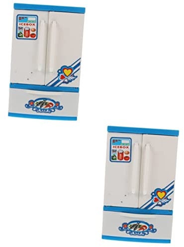 ibasenice Brain Toy 2 Pcs Simulated Refrigerator Children Toys Mini Fridge Mini Cooler Fridge Mini Toys for Kids Mini Oven Toys Kids Toys Mini Furniture Toy Puzzle Plastic Small Decoration