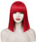 Kurze Rot Bob Perücke mit Pony, TOMIGO Kurze Gerade Rote Perücke Rot Synthetische Bob Perücke für Damen Täglich und Cosplay