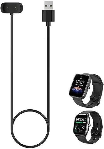 HOMTERN Chargeur magnétique pour Amazfit Bip 3/Bip 3 Pro, GTS 4 Mini, GTS 2 Mini/GTS 2/GTS 2e, Bip U/Bip U Pro, GTR Mini/GTR 2/GTR 2e, câble de charge USB de 1 m