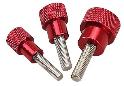 M3 M4 M5 M6 M8 M10 Manopola Manopola Bulloni Lega di Alluminio + Acciaio Inossidabile Vite Zigrinata a Pollice Vite Maniglia Rossa-M6x15-D12x20,5 PZ