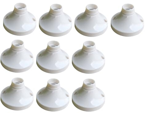 Neu E14 Lampenfassung Glühbirne Sockel E14 Round Socket Plastic Halogen White LED for Lamp Holder (10)