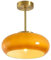 Mid-Century-Pendelleuchten, Orangefarbene Deckenleuchten, Halbbündige Glas-Deckenleuchte Metall-Deckenleuchte Mit Kuppelförmigem Glasschirm, Messing Moderne Vintage-Deckenleuchten Flur Esszimmer
