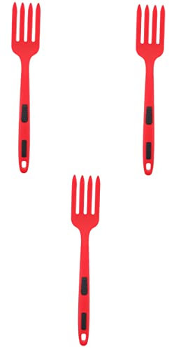 LIFKOME Set Di 3 Forchette Ergonomiche Per Pasta in Silicone Grandi Per Spaghetti Per Cucinare Tagliatelle Posate Da Cucina Antiaderenti.