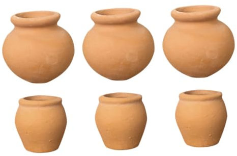 Kisangel 6 Piezas Maceta Suculenta Vasija De Barro De Cerámica Mini Vasijas De Barro Macetas De Cactus Plantador De Plántulas Pequeñas Macetas Maceta De Plántulas Suculentas