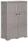 Mengtu Kunststoffschrank Haushaltsschrank Gartenschrank Balkonschrank Werkstattschrank Mit 2 Tür Aufbewahrungsschränke 79x43x125 cm Holzdesign Grau Gartenmöbel
