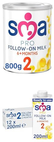 Bundle of SMA PRO Follow-on Baby Milk Powder Formula | 6-12 Months, 800g (Pack of 1) + SMA PRO Follow-on Baby Milk - 6-12 months | Ready to Use, Liquid Formula Milk 200 ml (Pack of 12)