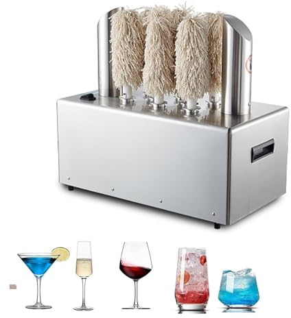 TETEOLALA Commercial Glass Polisher, 8 Heads Electric Winery Wine Glass Polishing Machine, 5-10S Quick Polishing/It Is Recommended To Wipe 2 Cups At a Time, for Caterers, Bars