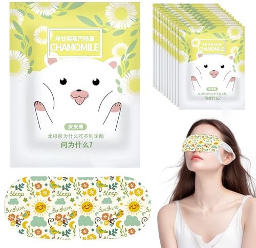 25 PACKS Self Heated Eye Mask Disposable Soothing Steam Eyes Moisturizing Heat Eye Mask Warm and Comfy for Relaxation, Dry Eyes, and Migraine Relief (Chamomile)