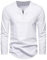 Meilicloth Mens Long SleeveT Shirts Henley T Shirt Casual Solid Pullover V Neck Top for Men White XXL