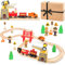 COOLJOYA Spielzeug 39pcs Holzeisenbahn Set für Kinder, Geschenk für Jungen und Mädchen ab 3 4 5 Jahren, Kinder