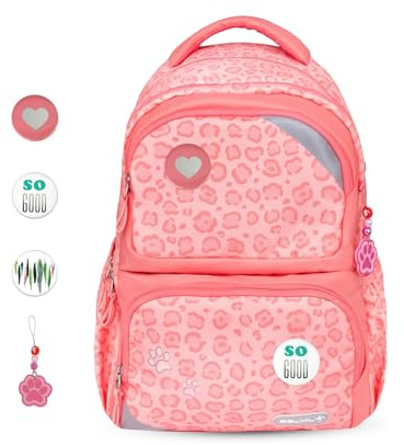 Belmil Maxi Pack ergonomischer Schulrucksack für Kinder mit ergonomisch geformter Rücken, Brustgurt (338-37) (Caty)
