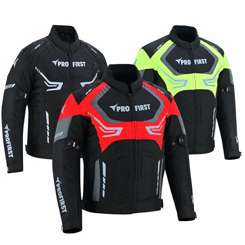 PROFIRST Men's Motorcycle Jacket CE AA Armoured Waterproof 600D Cordura Motorbike Riding Jacket with Thermal Liner